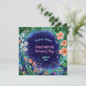 Waterverf bruisende Bloemen Vrouwendag Feestdagenkaart (Staand voorkant)