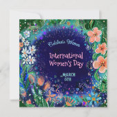 Waterverf bruisende Bloemen Vrouwendag Feestdagenkaart (Voorkant)