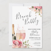 Waterverf brunch en bubbelig bloemig Vrijgezellenf Kaart (Voorkant)