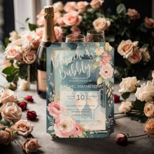Waterverf brunch en bubbels vrijgezellenfeest kaart