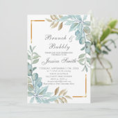 Waterverf Brunch en Bubble Invitation Kaart (Staand voorkant)