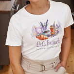 Waterverf Brunch Verjaardag gepersonaliseerd T-shirt<br><div class="desc">Mooie Waterverf Brunch thema ontwerp. Elegante mooie keuze. Overeenkomende producten zijn te vinden in Adult Birthday Brunch Lavender Collectie.</div>