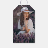 Waterverf brunch verjaardagsfoto op maat cadeaulabel (Achterkant)