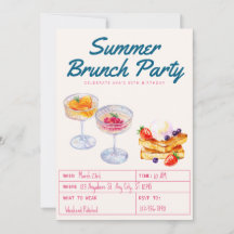 Waterverf Brunchfeest Volwassen Verjaardag