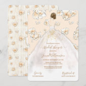 Waterverf Brunette Bride Vrijgezellenfeest Kaart (Voorkant / Achterkant)