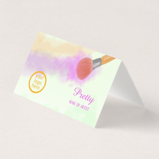 Waterverf Brush Beauty Make-up Artiest Kaart (Voorkant)