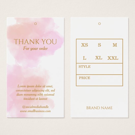 Waterverf Brush Gold Hang label Visitekaartje (Voorkant /achterkant)