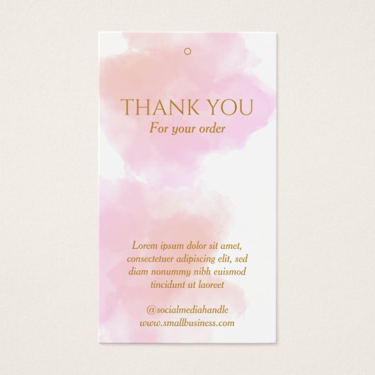 Waterverf Brush Gold Hang label Visitekaartje (Voorkant)