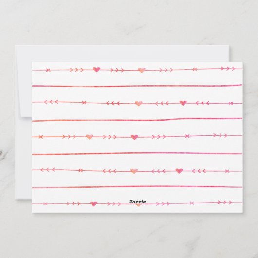 Waterverf Brush Script Valentijn Foto Feestdagenkaart (Achterkant)