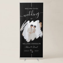 Waterverf Brush Stroke Bruiloft Welkom Zwart