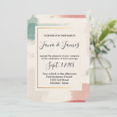 Waterverf Brush Stroke Faux Folie bruiloft Kaart (Staand voorkant)