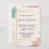 Waterverf Brush Stroke Faux Folie bruiloft Kaart (Voorkant)