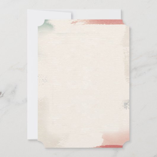 Waterverf Brush Stroke Faux Folie bruiloft Kaart (Achterkant)