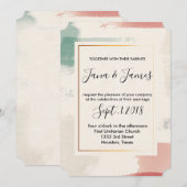 Waterverf Brush Stroke Faux Folie bruiloft Kaart (Voorkant / Achterkant)