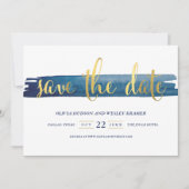 Waterverf Brush Stroke Faux Folie De datum opslaan Save The Date (Voorkant)