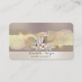 Waterverf Brush Stroke Flowers Retro Cake Mixer Visitekaartje (Voorkant)