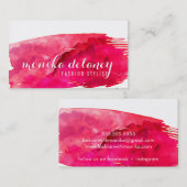 WATERVERF BRUSHSTROKE stijlvol creatief trendy roo Visitekaartje (Voorkant / Achterkant)