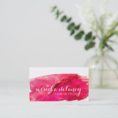 WATERVERF BRUSHSTROKE stijlvol creatief trendy roo Visitekaartje (Staand voorkant)