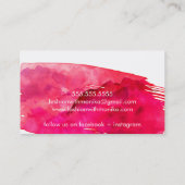 WATERVERF BRUSHSTROKE stijlvol creatief trendy roo Visitekaartje (Achterkant)