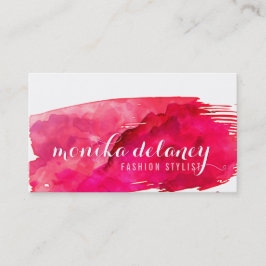 WATERVERF BRUSHSTROKE stijlvol creatief trendy roo Visitekaartje