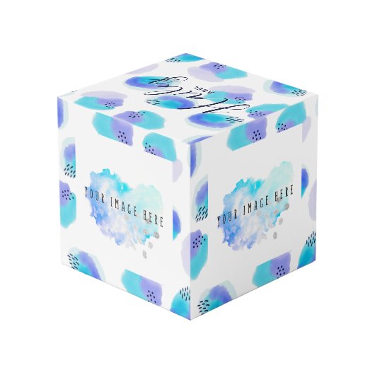 Waterverf Brushstrokes Cube Kubus (Achter hoekig)