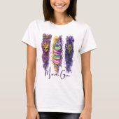 Waterverf Brushstrokes Fat Tuesday Mardi Gras T-shirt (Voorkant)