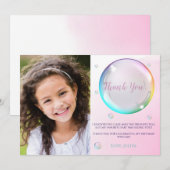 Waterverf bubbel foto Verjaardag Bedankkaart (Voorkant / Achterkant)