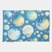 Waterverf bubbels keukenhanddoek (Horizontaal)