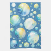 Waterverf bubbels keukenhanddoek (Verticaal)