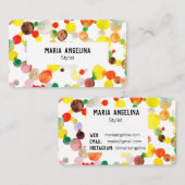 Waterverf bubbels Spots en Stippen Geel vuil Visitekaartje (Voorkant / Achterkant)