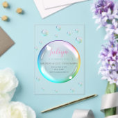 Waterverf bubbels Verjaardag Acryl Uitnodigingen (Insitu (Huwelijk))