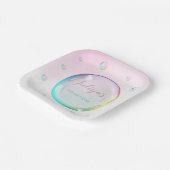 Waterverf bubbels Verjaardag Papieren Bordje (Gebogen)