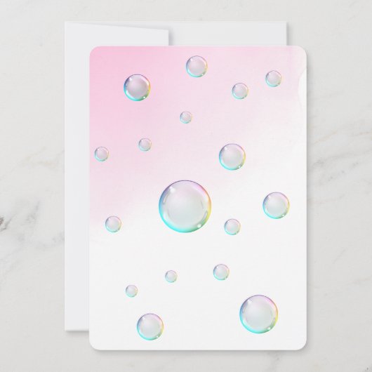 Waterverf bubbels Verjaardagsuitnodiging Kaart (Achterkant)