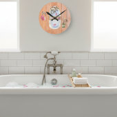 Waterverf Bubble Bath Bathroom Ronde Klok