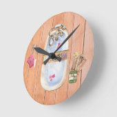 Waterverf Bubble Bath Bathroom Ronde Klok (Hoek)