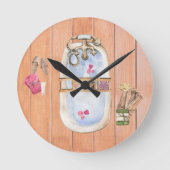 Waterverf Bubble Bath Bathroom Ronde Klok (Voorkant)