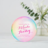 Waterverf bubble bruiloft uitnodigen kaart (Staand voorkant)