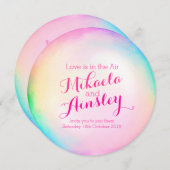 Waterverf bubble bruiloft uitnodigen kaart (Voorkant / Achterkant)