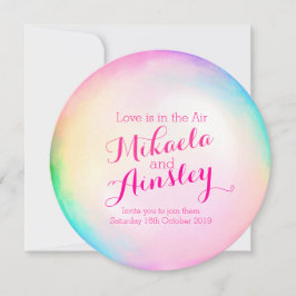 Waterverf bubble bruiloft uitnodigen kaart