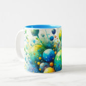 Waterverf Bubble Burst Tweekleurige Koffiemok (Voorkant links)