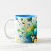 Waterverf Bubble Burst Tweekleurige Koffiemok (Links)