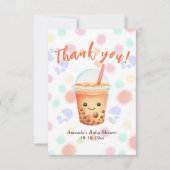 Waterverf Bubble Tea Baby Shower Bedankt (Voorkant)