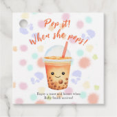 Waterverf Bubble Tea Pop het! Als ze pop! Bedankjes Labels (Voorkant)