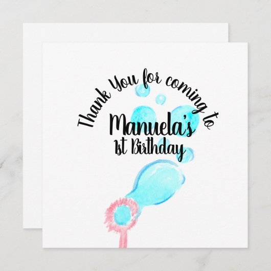 Waterverf Bubble Wand Pop Pop Birthday (Voorkant / Achterkant)