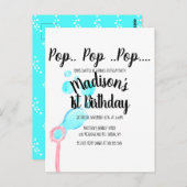Waterverf Bubble Wand Pop Pop Birthday Briefkaart (Voorkant / Achterkant)
