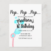 Waterverf Bubble Wand Pop Pop Birthday Briefkaart (Voorkant)