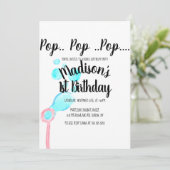 Waterverf Bubble Wand Pop Pop Birthday Kaart (Staand voorkant)