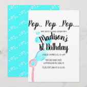 Waterverf Bubble Wand Pop Pop Birthday Kaart (Voorkant / Achterkant)