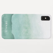 Waterverf Bubbles Monogram Groene Golf Ombre Case-Mate iPhone Case (Achterkant (horizontaal))