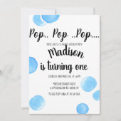 Waterverf Bubbles Pop Pop Birthday Kaart (Voorkant)